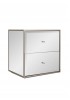 Lilah Mirrored Bedside Table 2 Drawer 48W 